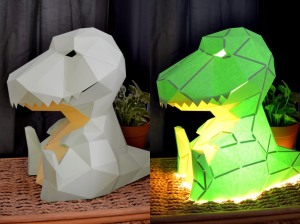T-Rex Kawaii Lamp Color Angled SidebySide