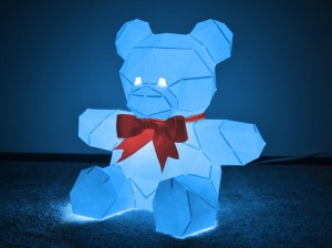 Teddy Bear Lamp 1.0 On Blue Angled